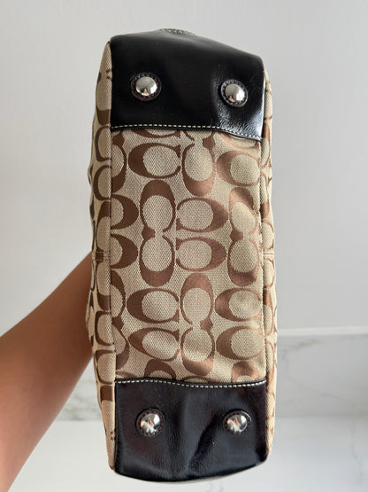 Rare Coach Signature Pleated Gallery Tote Bag