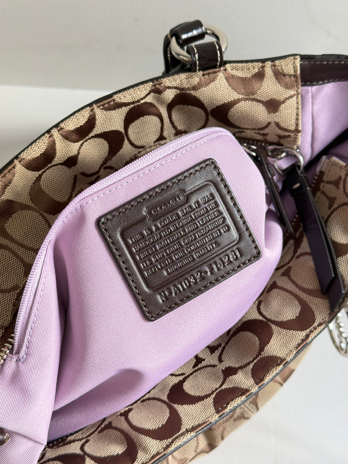 Rare Coach Signature Pleated Gallery Tote Bag