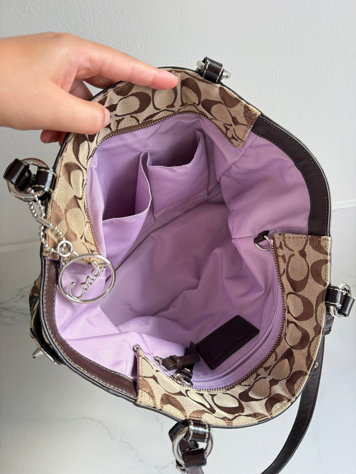 Rare Coach Signature Pleated Gallery Tote Bag