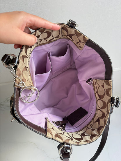Rare Coach Signature Pleated Gallery Tote Bag