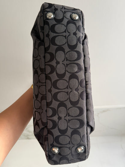 Coach Soho Black Signature Carryall Shoulder Bag