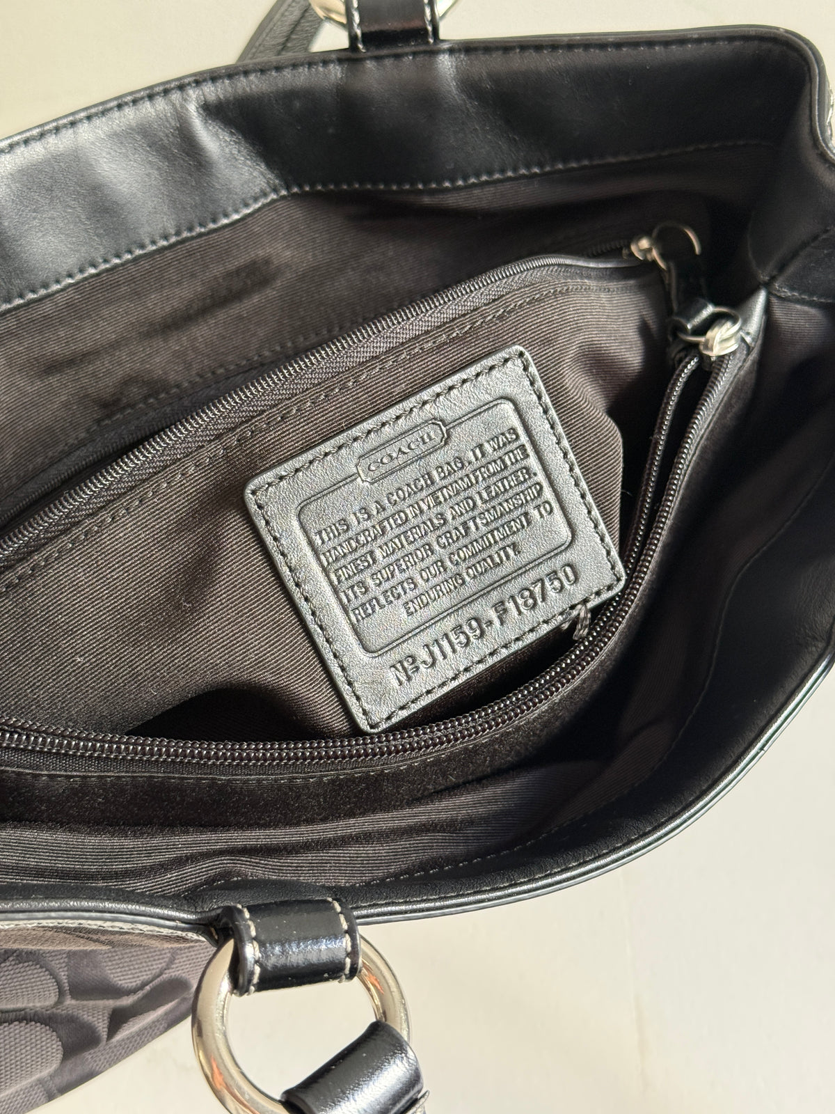 Coach Soho Black Signature Carryall Shoulder Bag