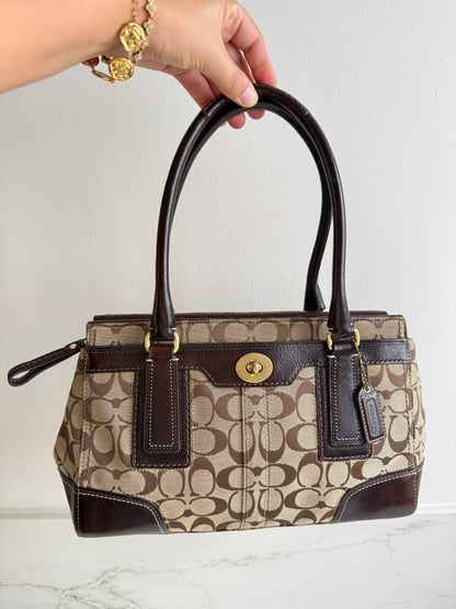 Rare Coach Hampton Signature Shoulder Bag, Medium