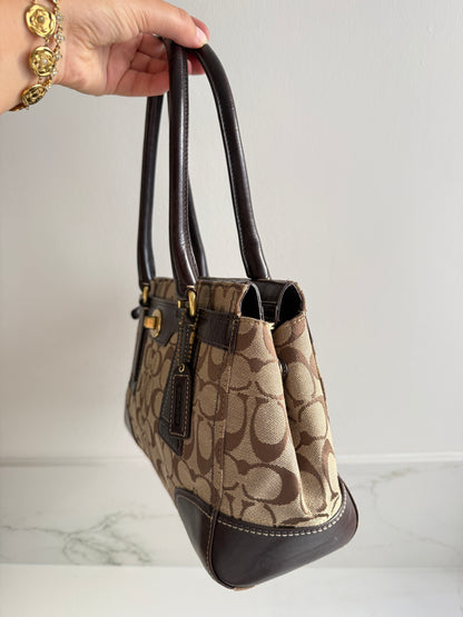 Rare Coach Hampton Signature Shoulder Bag, Medium