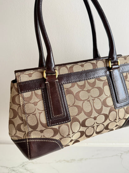 Rare Coach Hampton Signature Shoulder Bag, Medium