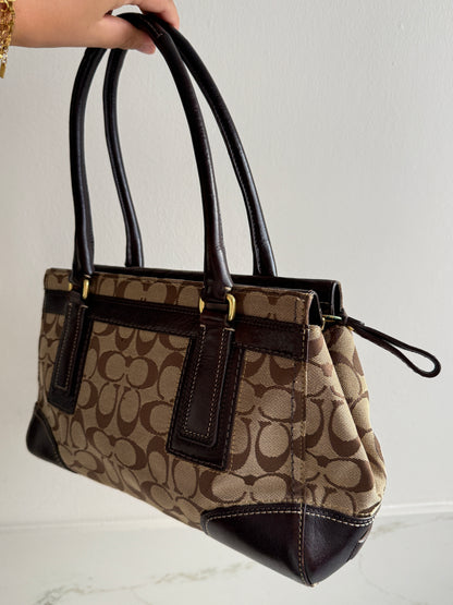 Rare Coach Hampton Signature Shoulder Bag, Medium