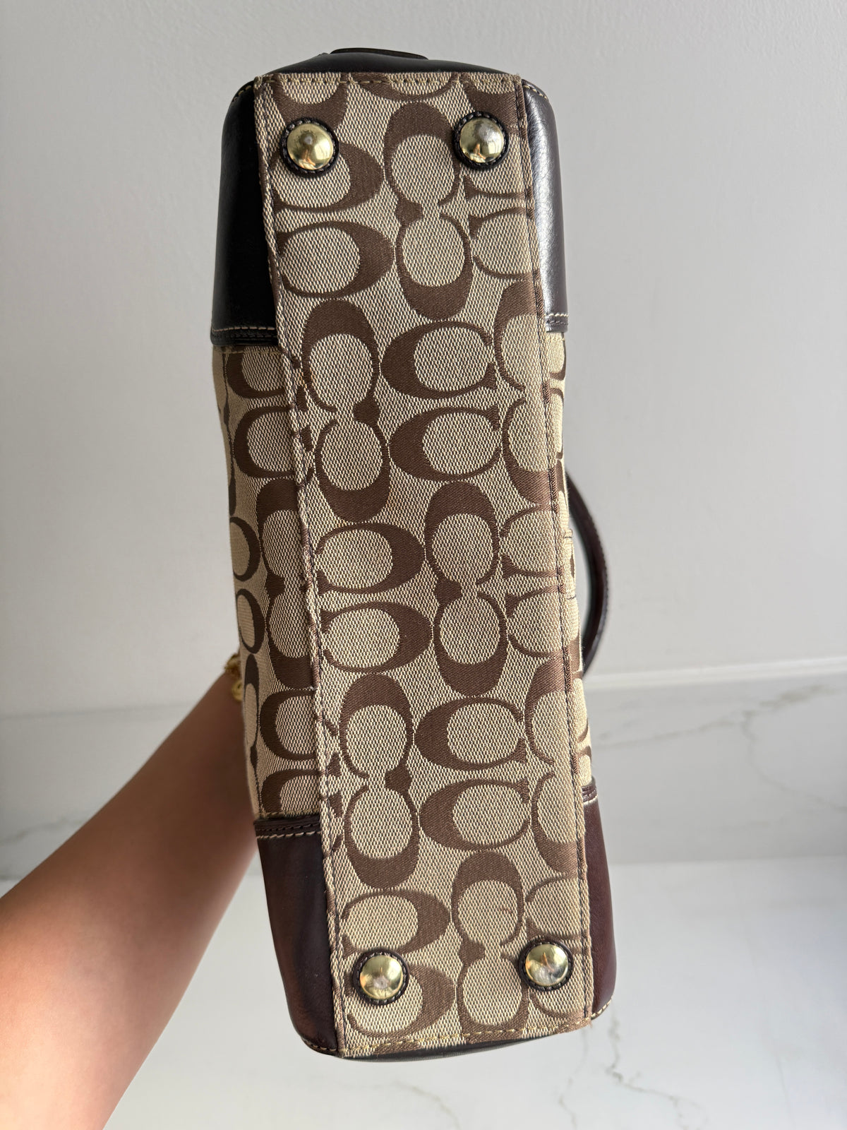 Rare Coach Hampton Signature Shoulder Bag, Medium