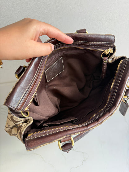 Rare Coach Hampton Signature Shoulder Bag, Medium