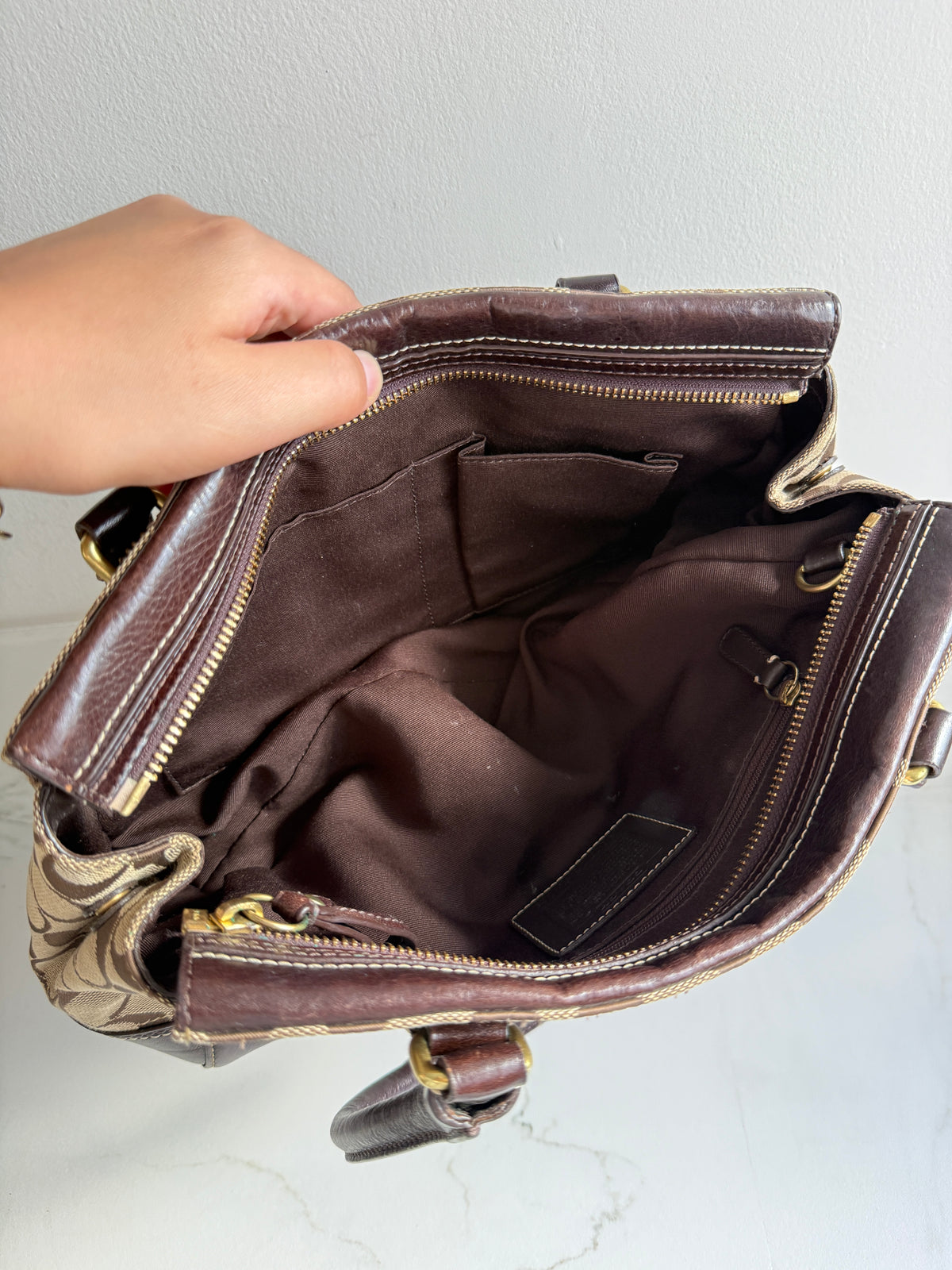Rare Coach Hampton Signature Shoulder Bag, Medium