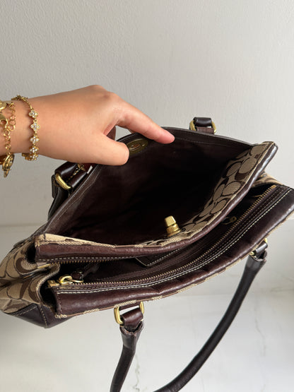 Rare Coach Hampton Signature Shoulder Bag, Medium