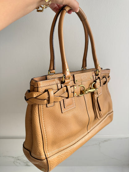 Rare Coach Hampton Pebbled Leather Shoulder Bag, Large