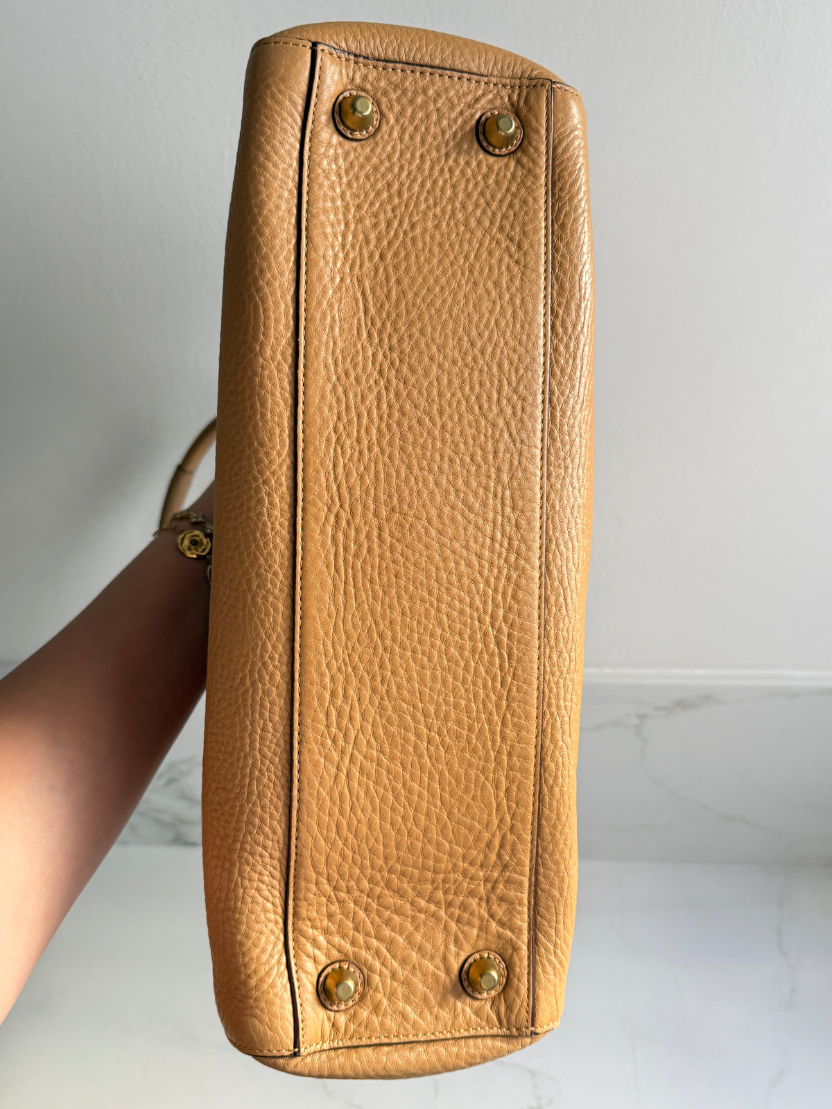 Rare Coach Hampton Pebbled Leather Shoulder Bag, Large