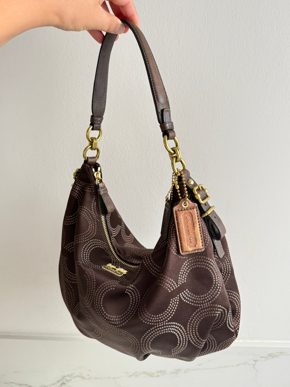 Rare Coach Madison Op Art Signature Shoulder Bag