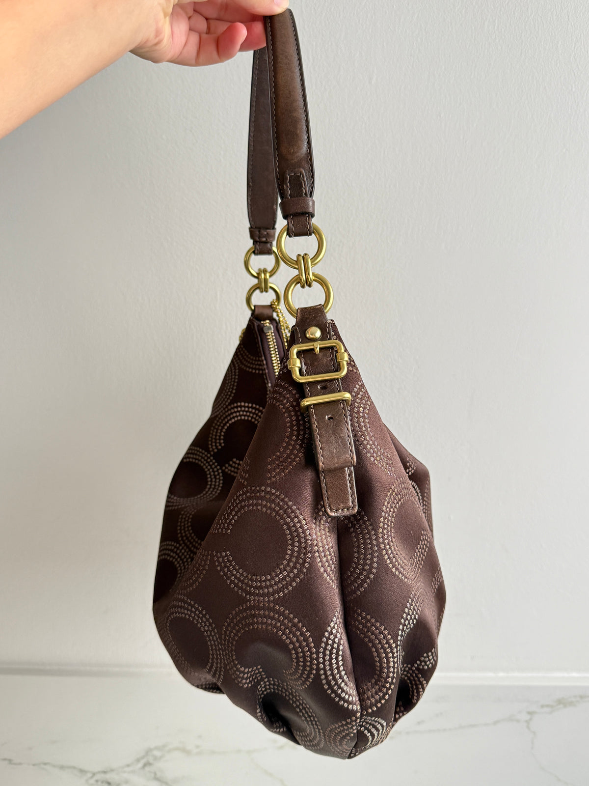 Rare Coach Madison Op Art Signature Shoulder Bag