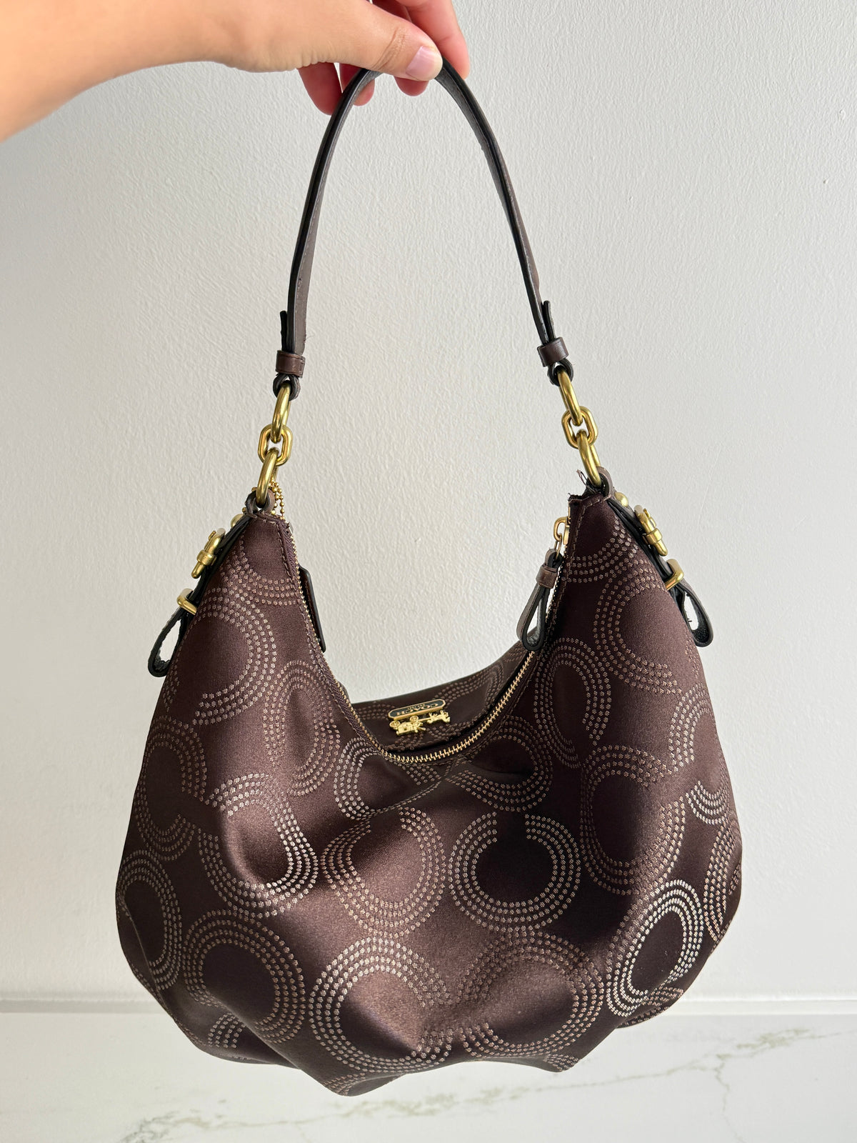 Rare Coach Madison Op Art Signature Shoulder Bag
