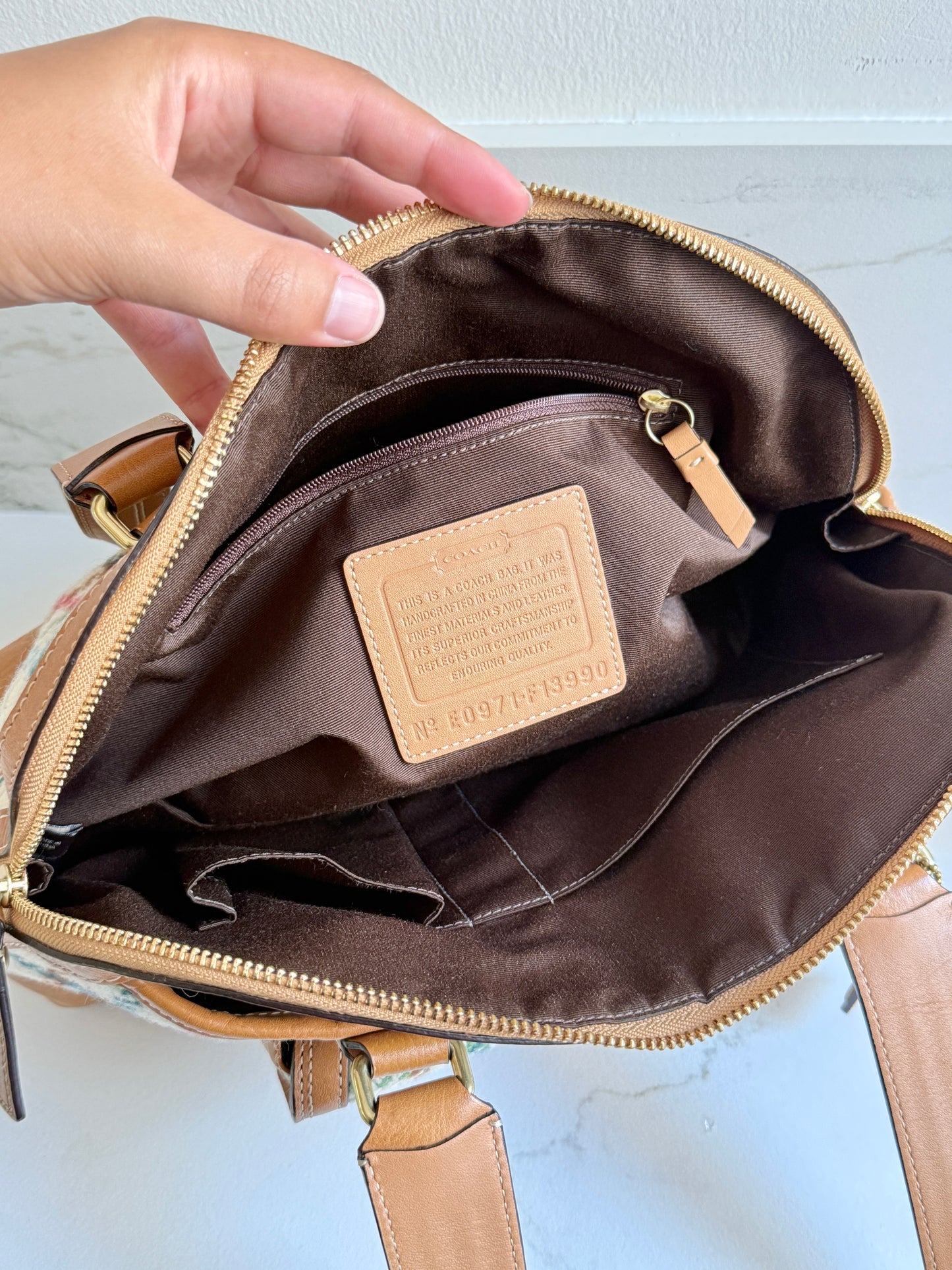 Super Rare Coach Hamptons Tattersall Tweed Shoulder Bag