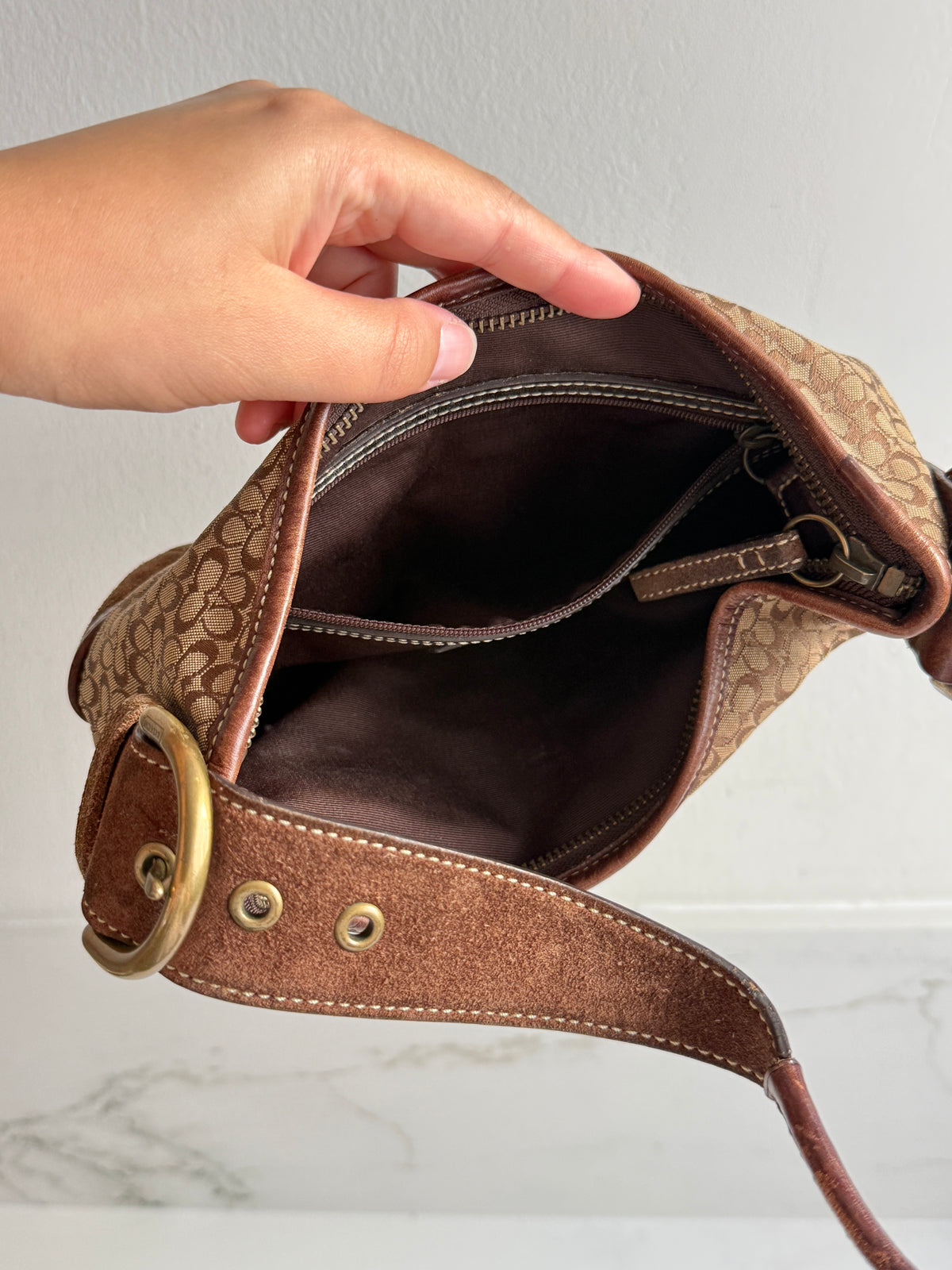 Super Rare Coach Soho Suede & Canvas Mini Bag