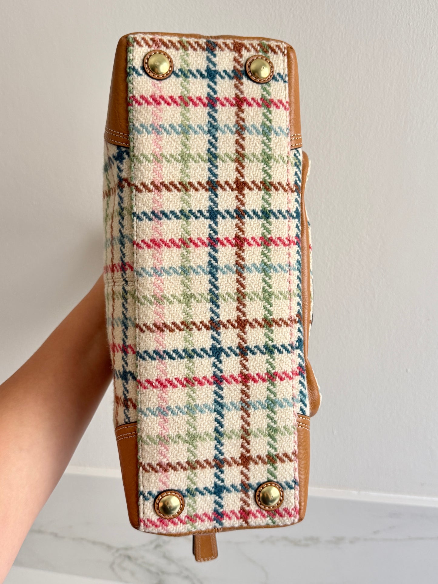 Super Rare Coach Hamptons Tattersall Tweed Shoulder Bag