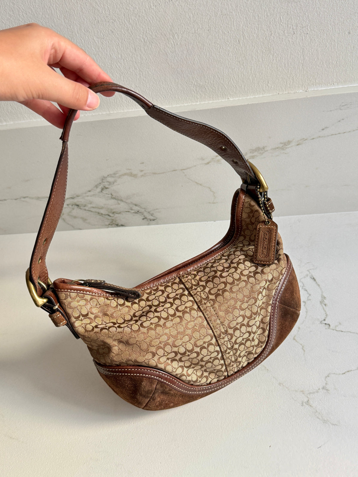 Super Rare Coach Soho Suede & Canvas Mini Bag