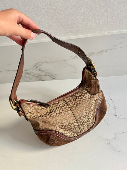 Super Rare Coach Soho Suede & Canvas Mini Bag
