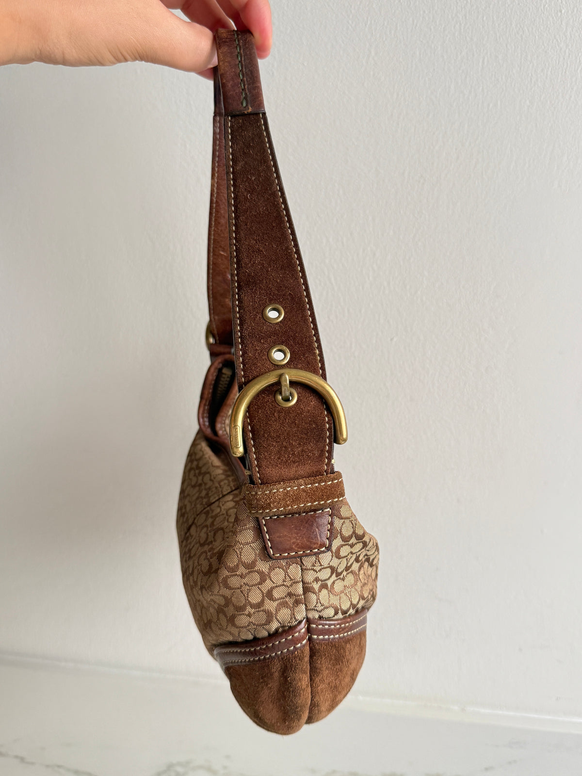 Super Rare Coach Soho Suede & Canvas Mini Bag