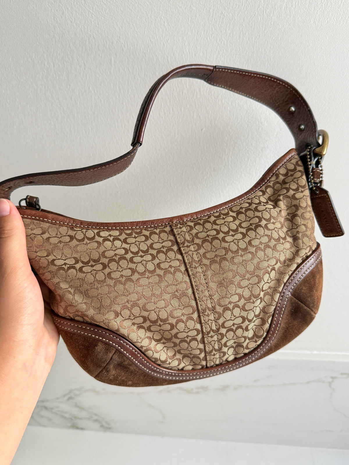 Super Rare Coach Soho Suede & Canvas Mini Bag