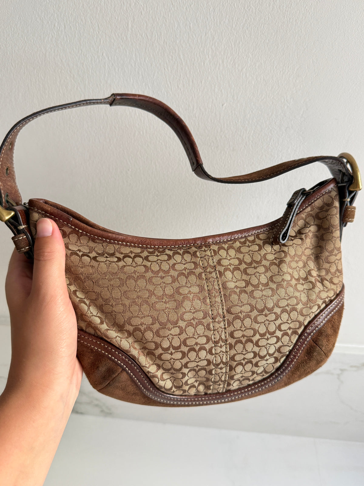 Super Rare Coach Soho Suede & Canvas Mini Bag
