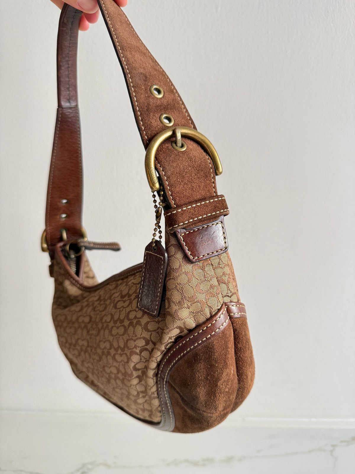 Super Rare Coach Soho Suede & Canvas Mini Bag