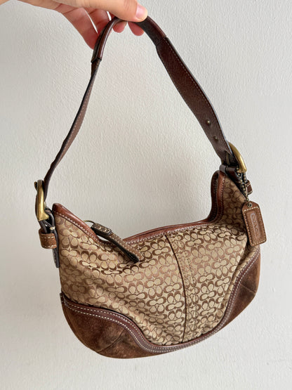 Super Rare Coach Soho Suede & Canvas Mini Bag