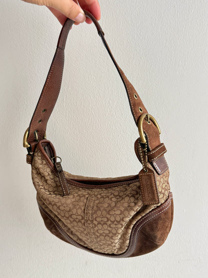 Super Rare Coach Soho Suede & Canvas Mini Bag