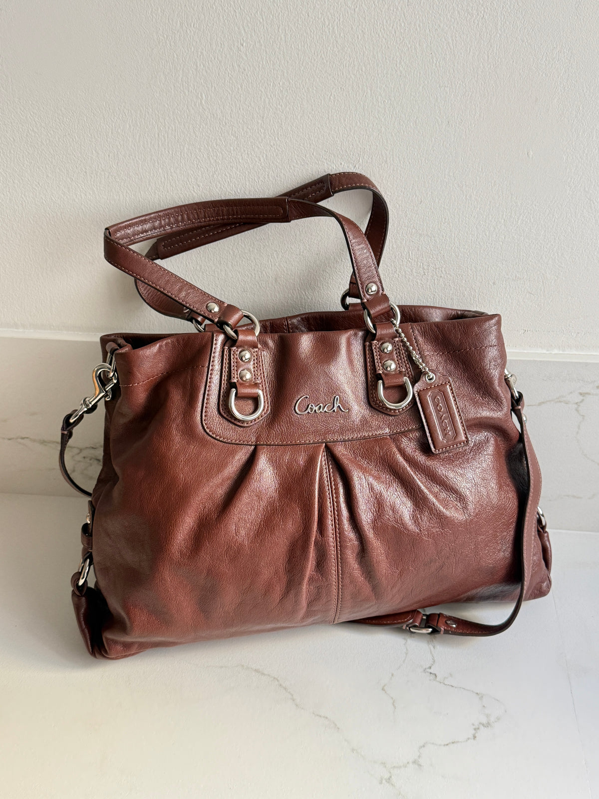 Coach Ashley Leather Carryall Shoulder Bag