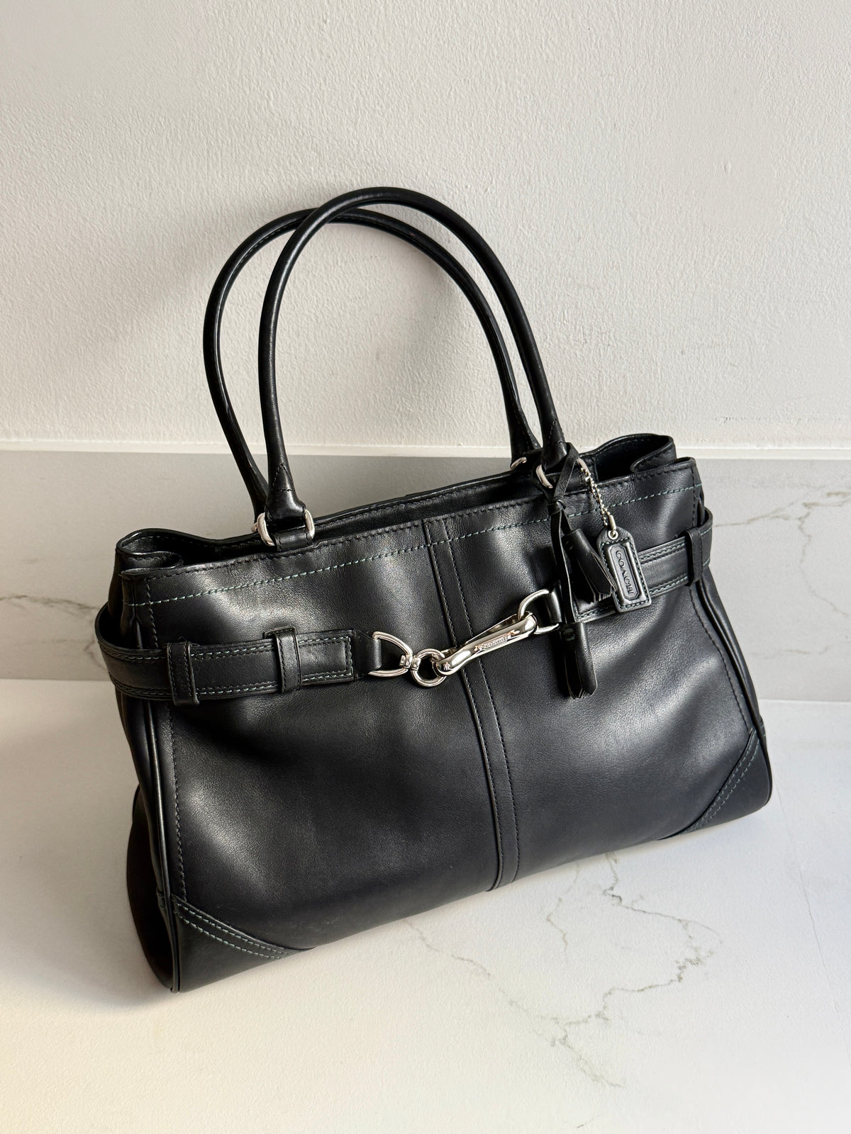 Super Rare Coach Hampton Leather Shoulder Bag, Large