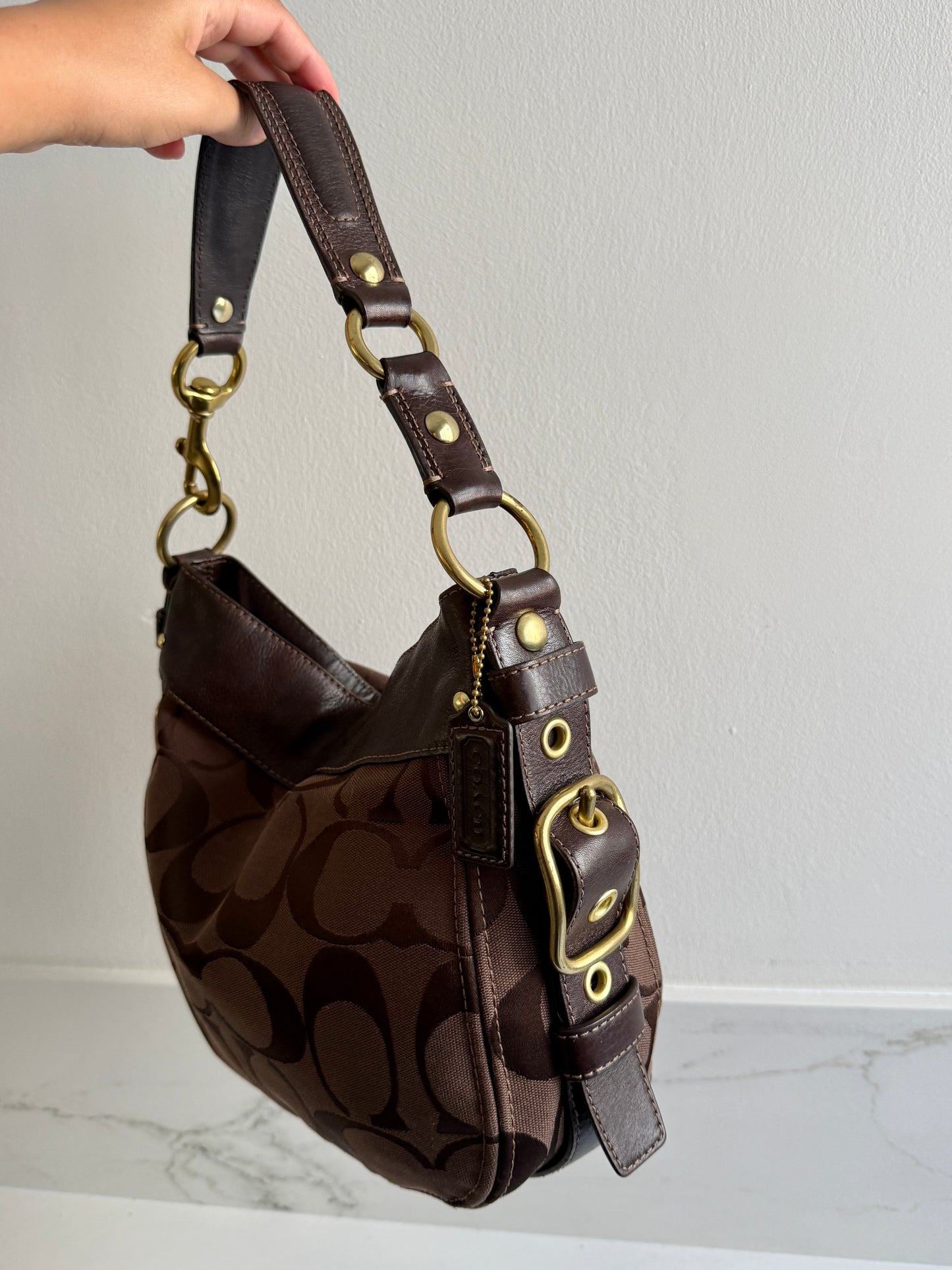 Super Rare Coach Zoe Signature Hobo Shoulder Bag