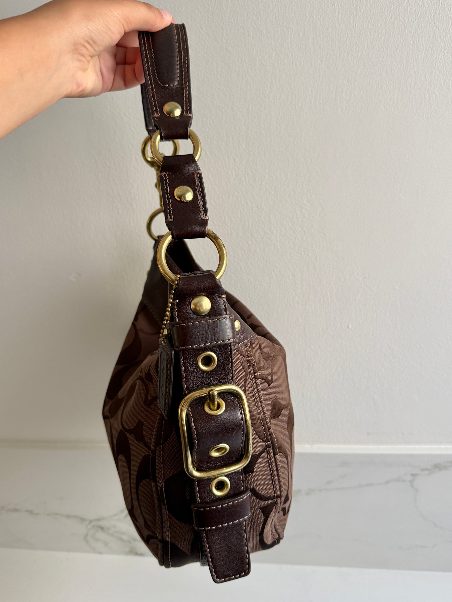 Super Rare Coach Zoe Signature Hobo Shoulder Bag