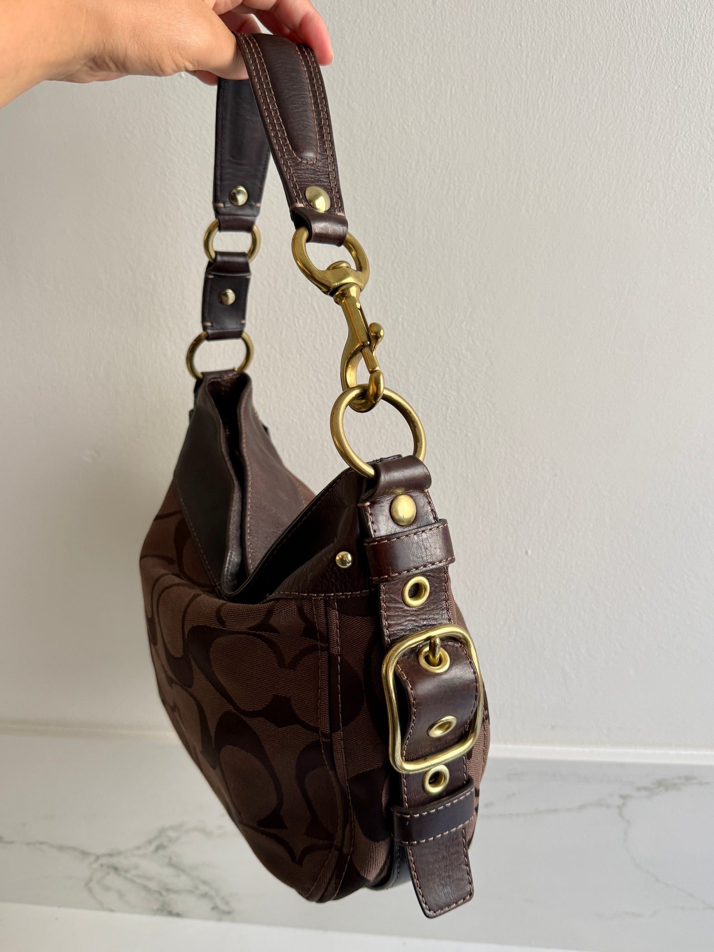 Super Rare Coach Zoe Signature Hobo Shoulder Bag