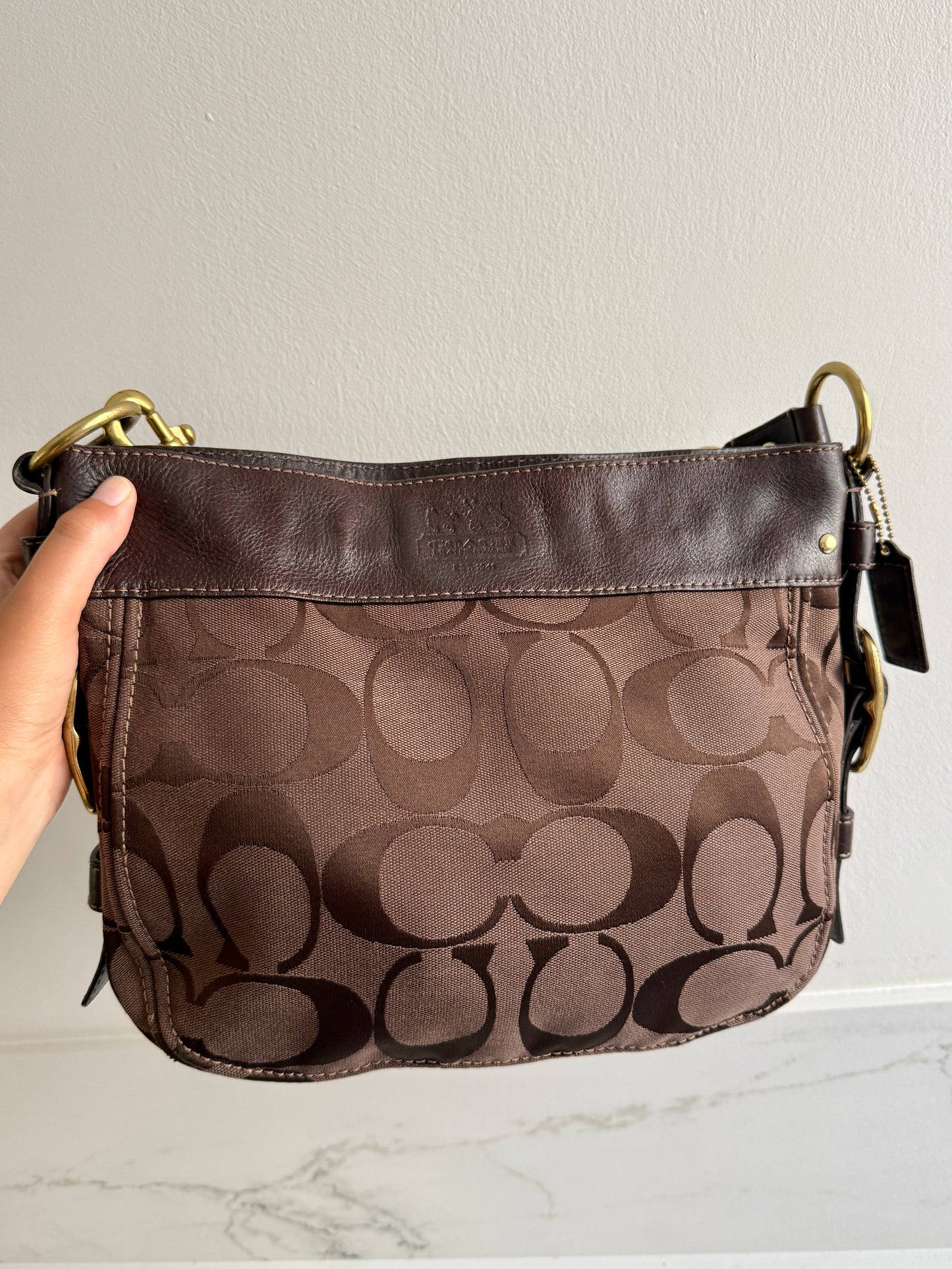 Super Rare Coach Zoe Signature Hobo Shoulder Bag