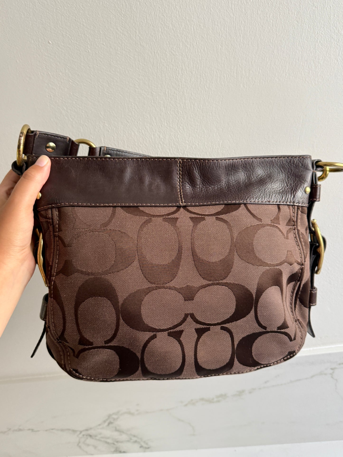 Super Rare Coach Zoe Signature Hobo Shoulder Bag