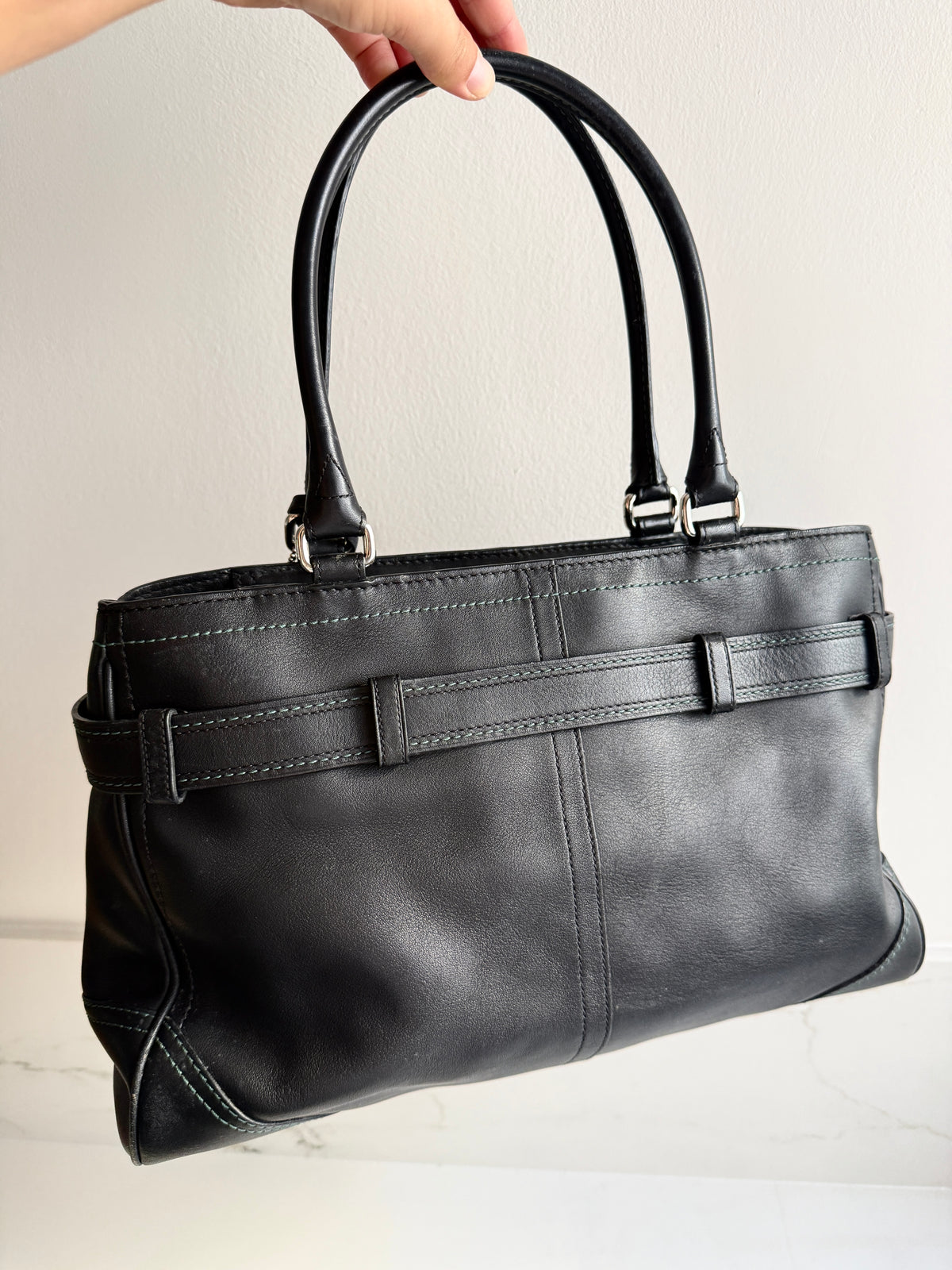 Super Rare Coach Hampton Leather Shoulder Bag, Large