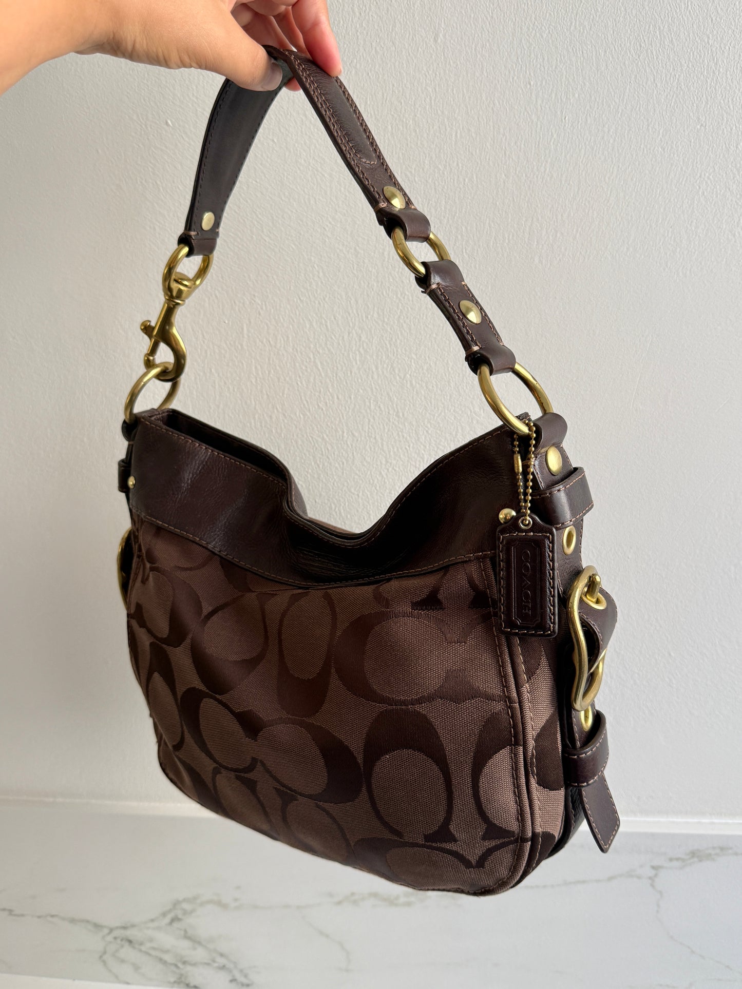 Super Rare Coach Zoe Signature Hobo Shoulder Bag
