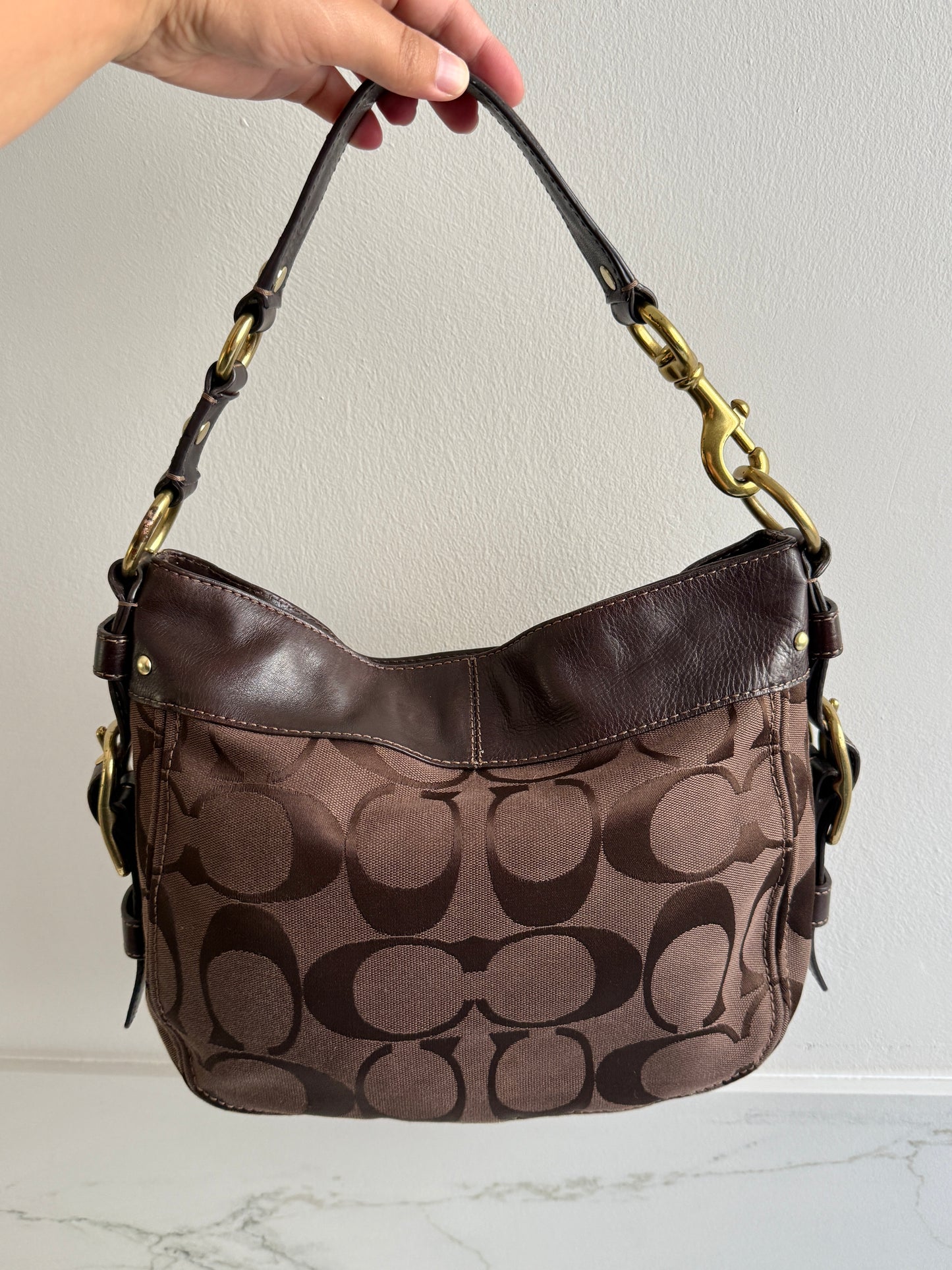Super Rare Coach Zoe Signature Hobo Shoulder Bag