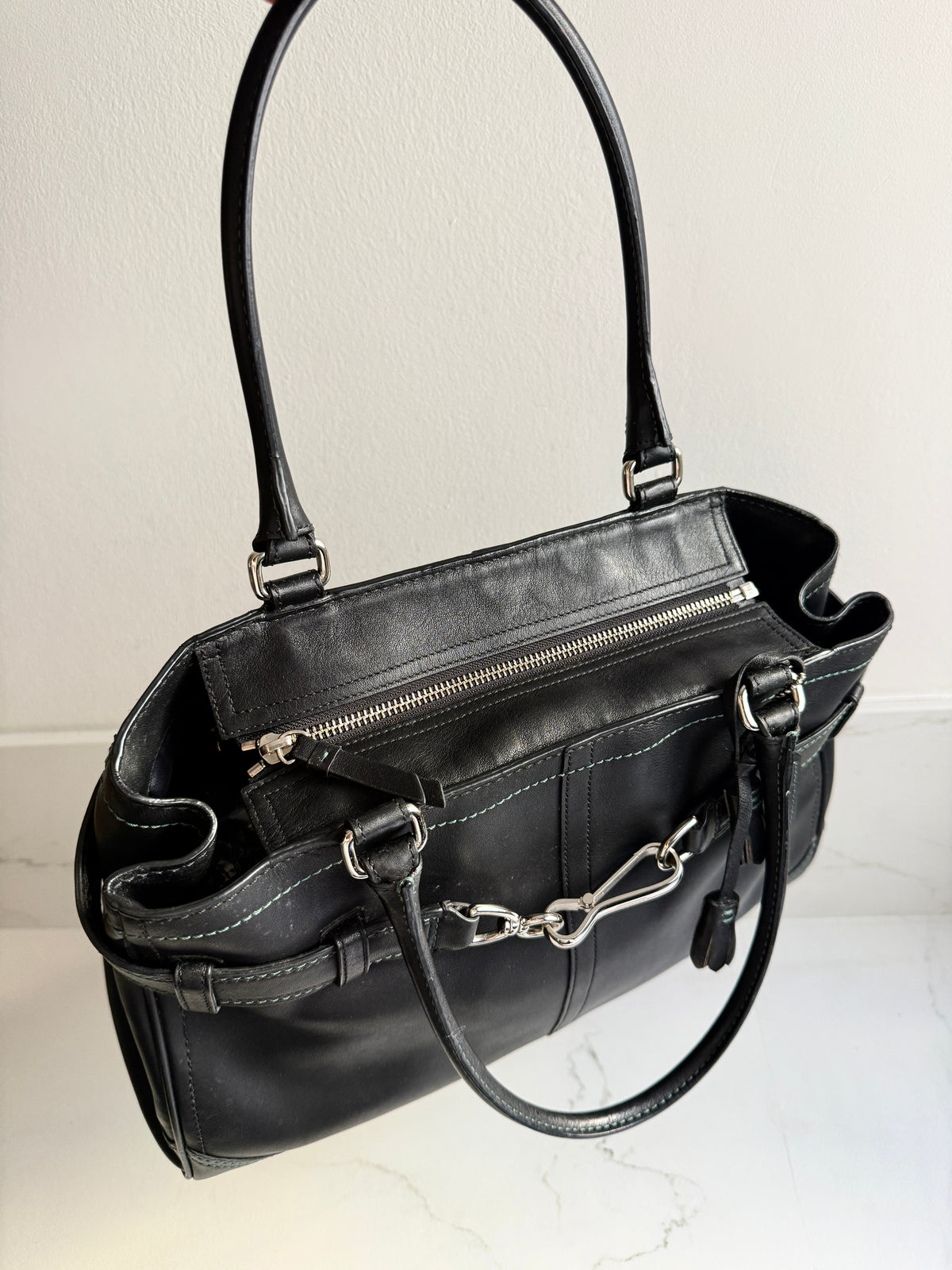 Super Rare Coach Hampton Leather Shoulder Bag, Large