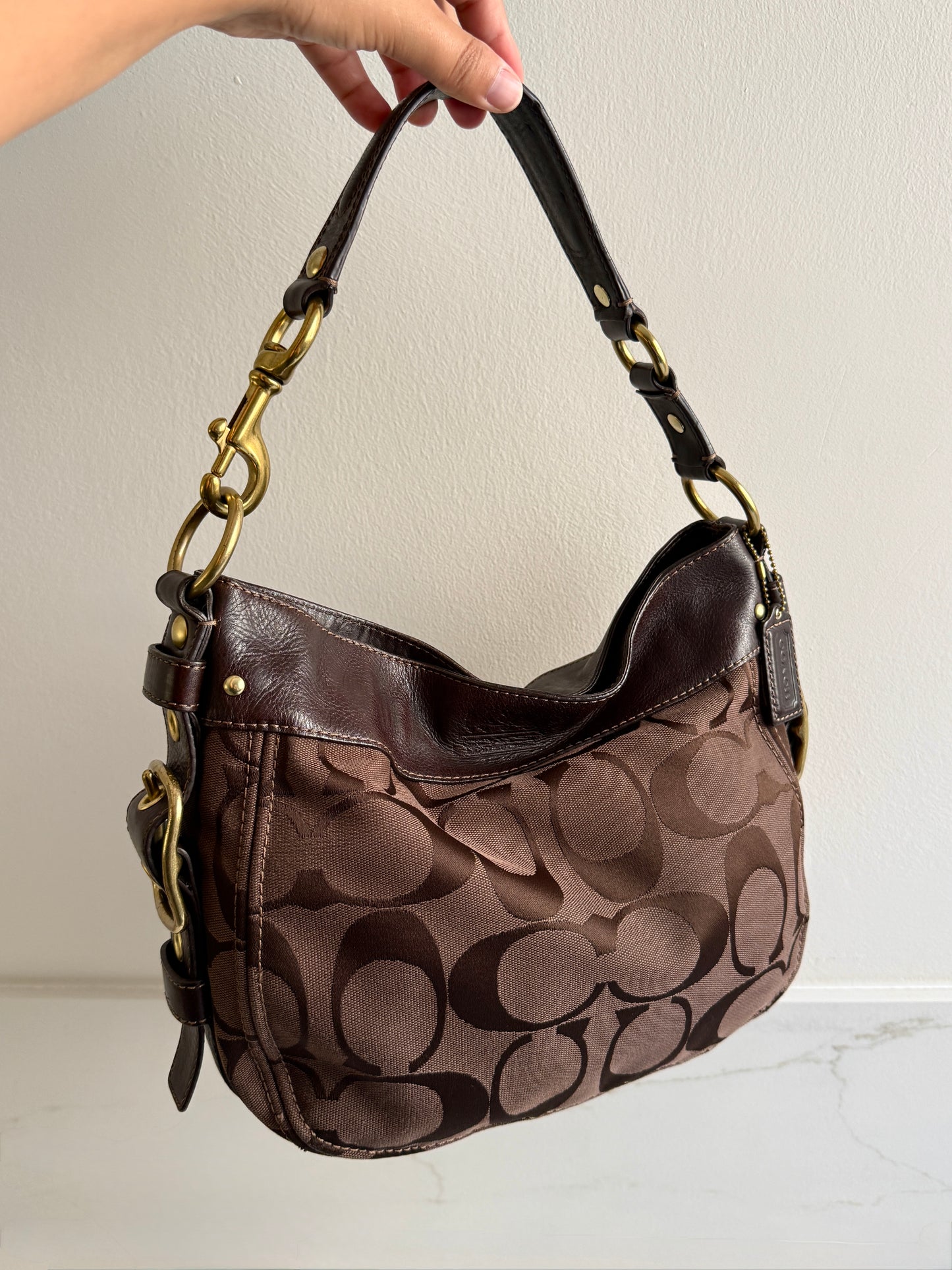 Super Rare Coach Zoe Signature Hobo Shoulder Bag