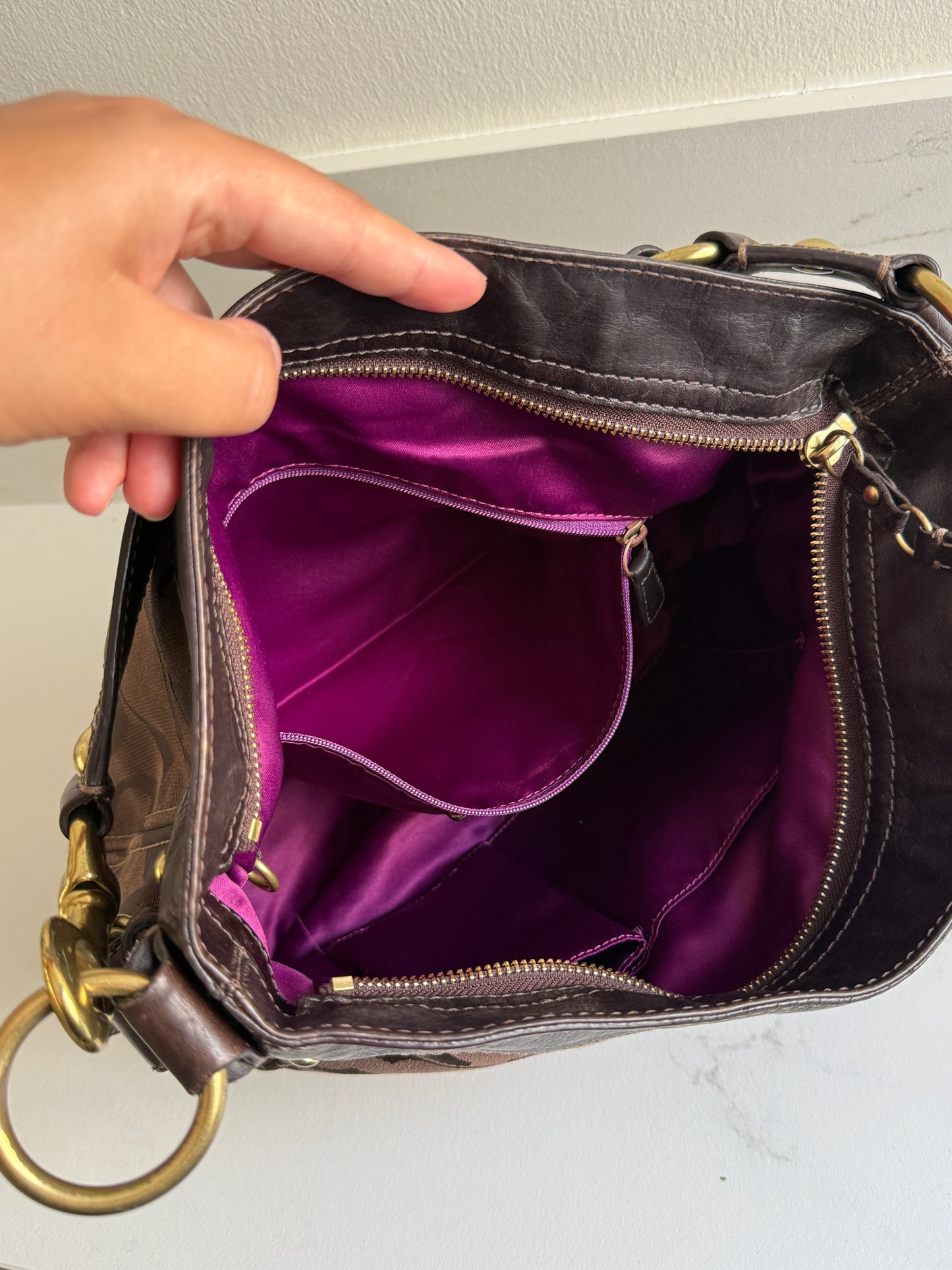 Super Rare Coach Zoe Signature Hobo Shoulder Bag