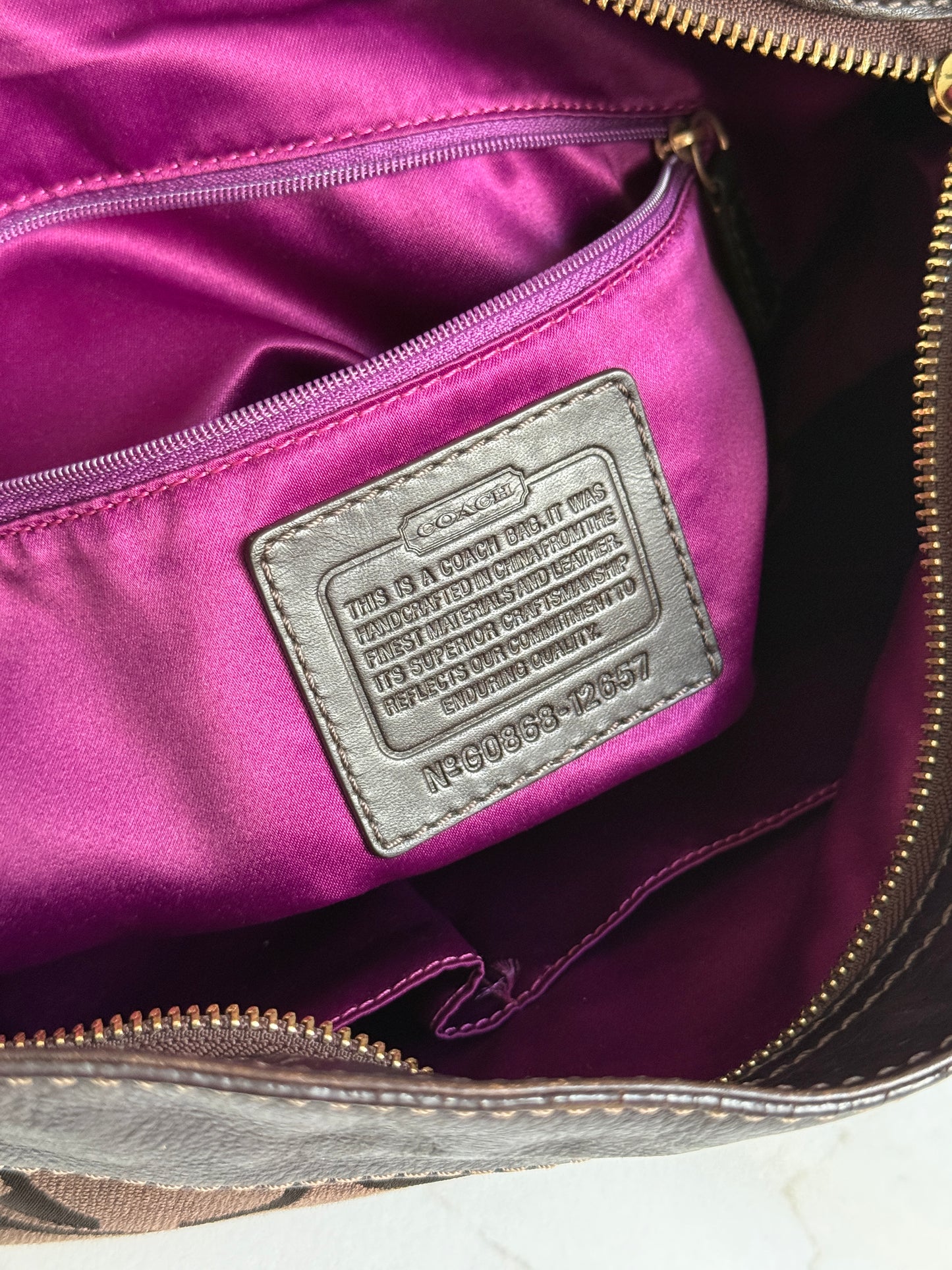 Super Rare Coach Zoe Signature Hobo Shoulder Bag