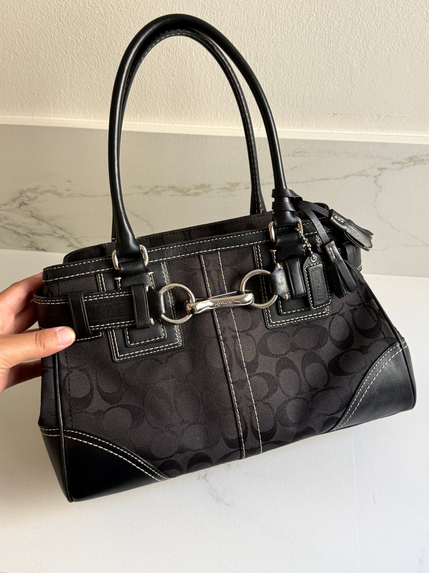 Coach Hampton Signature Shoulder Bag, Medium