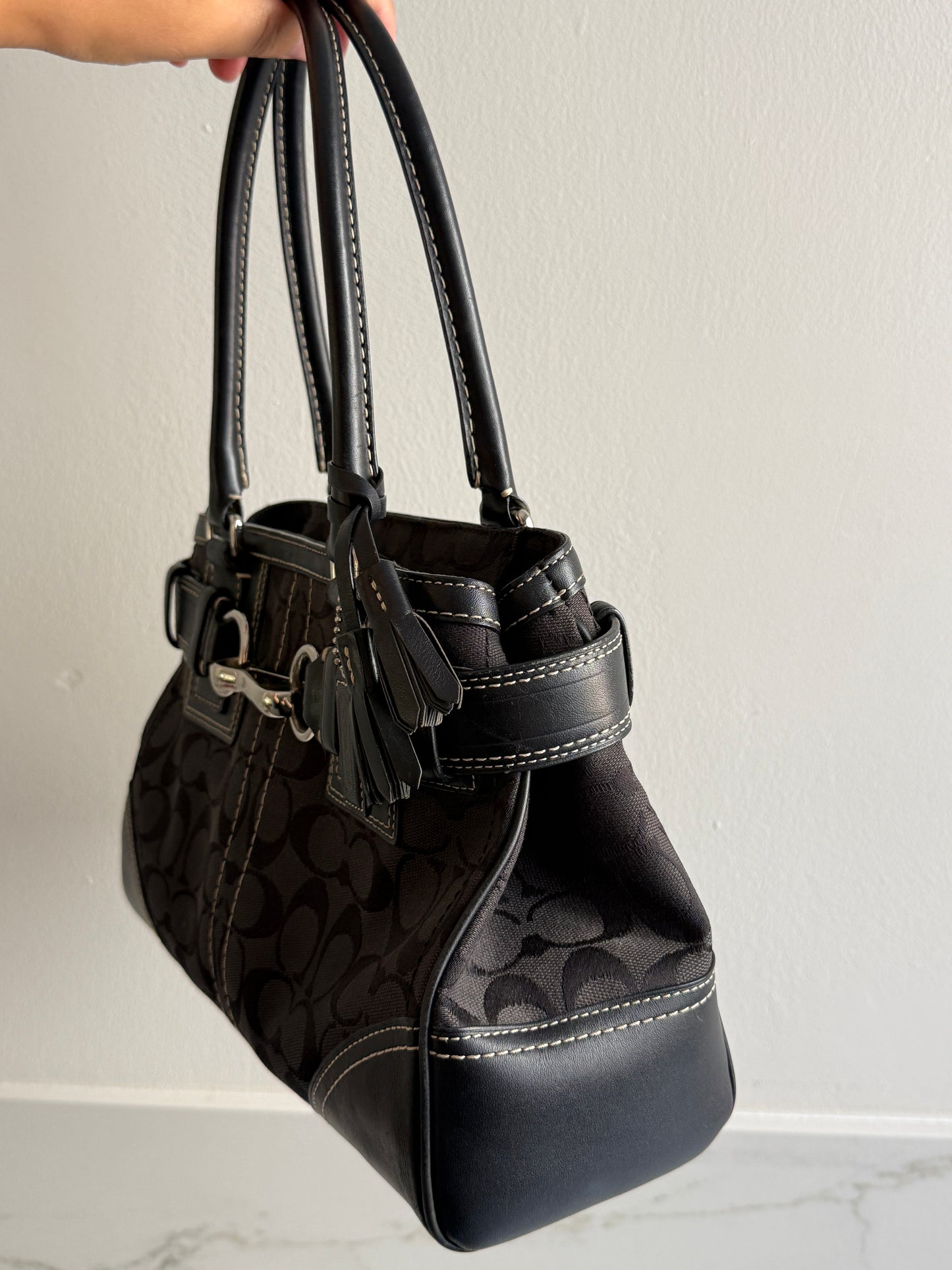 Coach Hampton Signature Shoulder Bag, Medium