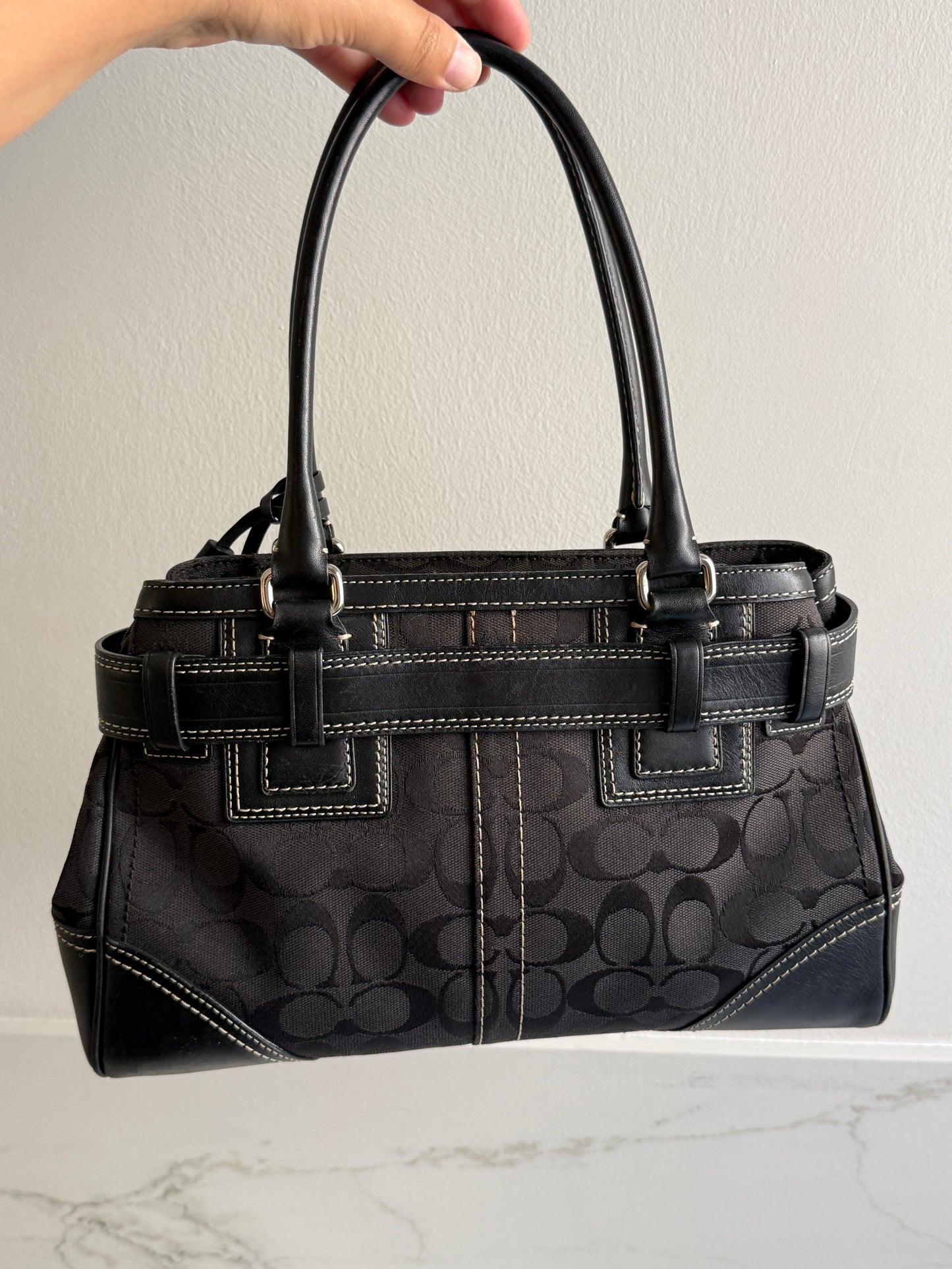 Coach Hampton Signature Shoulder Bag, Medium