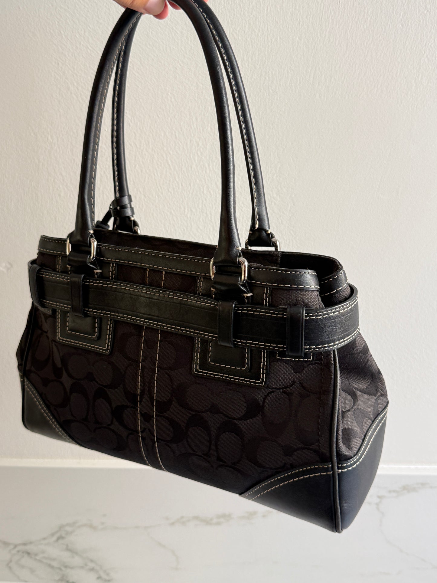 Coach Hampton Signature Shoulder Bag, Medium