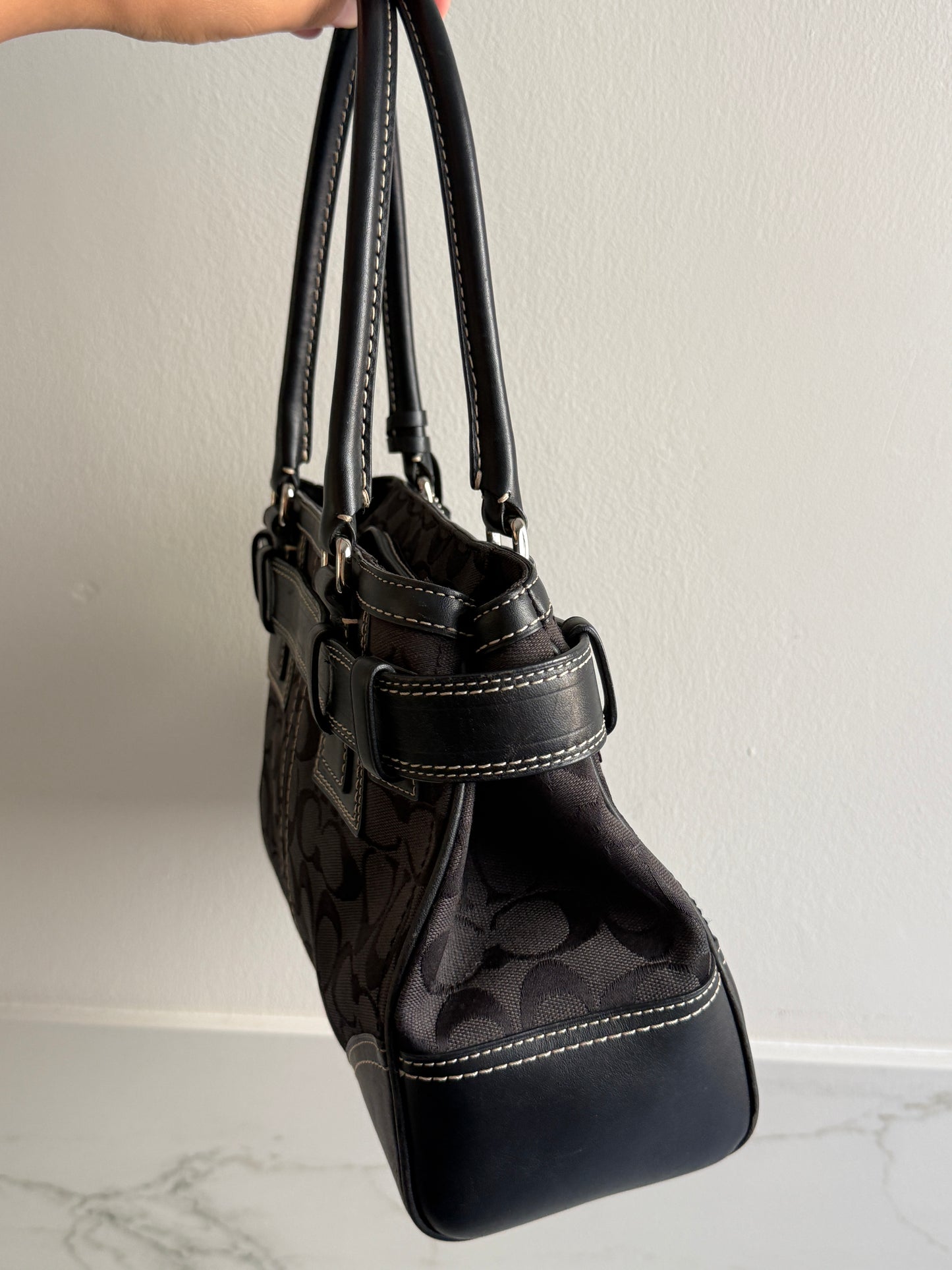 Coach Hampton Signature Shoulder Bag, Medium