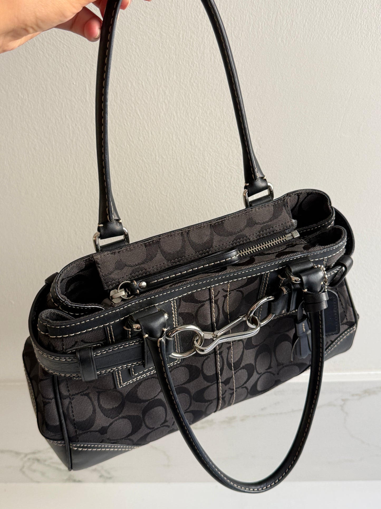 Coach Hampton Signature Shoulder Bag, Medium
